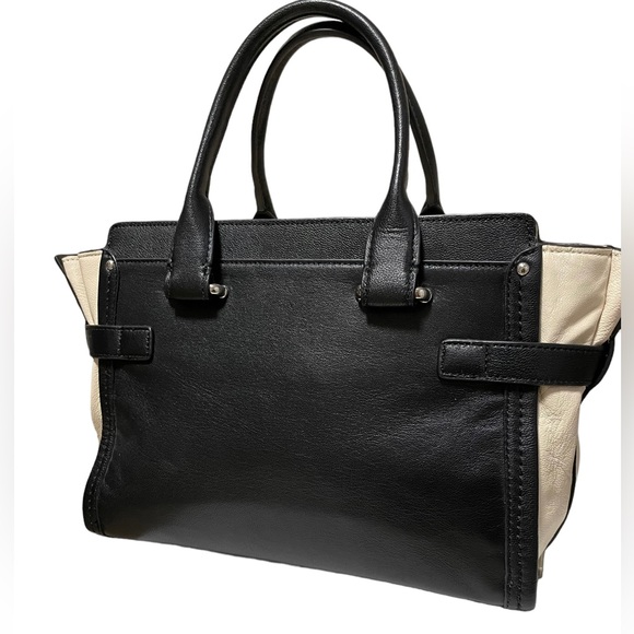 Coach Black And Beige Leather Satchel - Picture 8 of 14